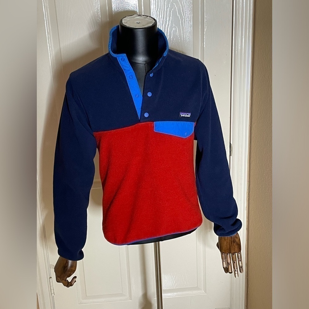 Patagonia Lightweight Synchilla Snap-T Fleece Pullover Color Block Sweater XS﻿﻿﻿